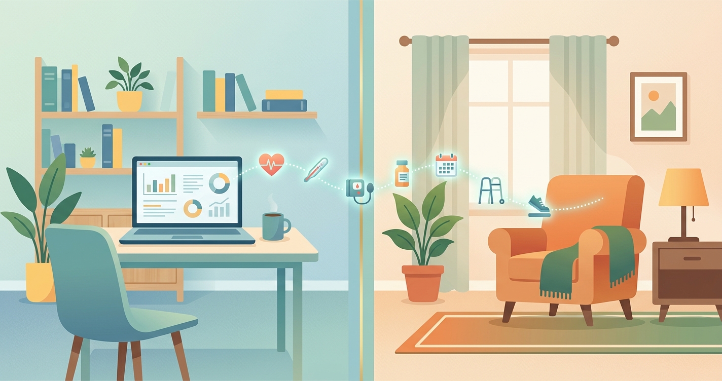 How can I keep an eye on my mom's health from across the country?